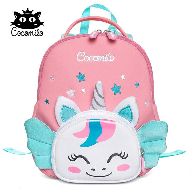 Cocomilo Brand Kids 3D Cartoon Unicorn School Bags for 2-5 Years Children Kindergarte Girls Boys Animal Schoolbag Backpack: PCK1L-191