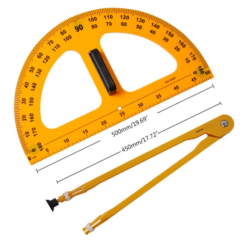 Multifunction Teaching Ruler Set Triangle Compasses Protractor Measurement Ruler