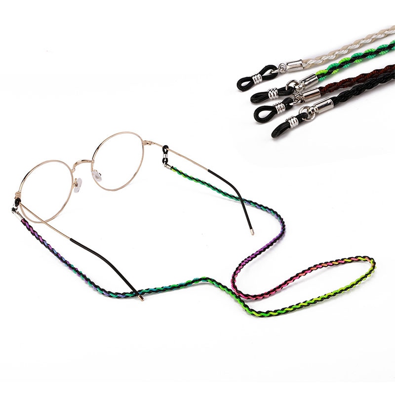 1 Uds. Correa para anteojos, cadena colgante para gafas de lectura, soporte para gafas de sol a la , cordón para el cuello, cadena de Metal antideslizante