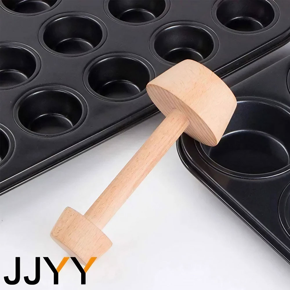Wooden Egg Tart-Tamper Portable Double Side Pastry Egg Tart- Pusher Eggtart Mold