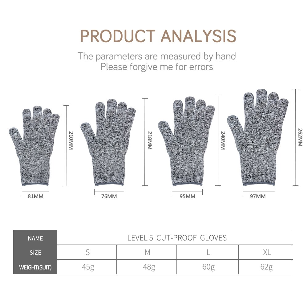 Sowoll Stainless Steel Oyster Knife Multifunctional Seafood Shucking Knives Kitchen Tools Oyster Knife Cut Resistant Gloves