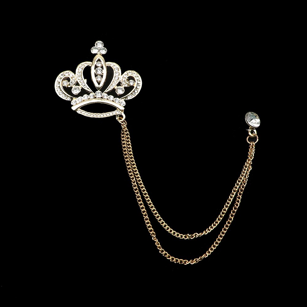 Hombre broche Cruz traje borla cadena Pin de solapa para traje broche para Cuello de camisa placa Retro Pines de baile para de boda corbata Accesorios: 4
