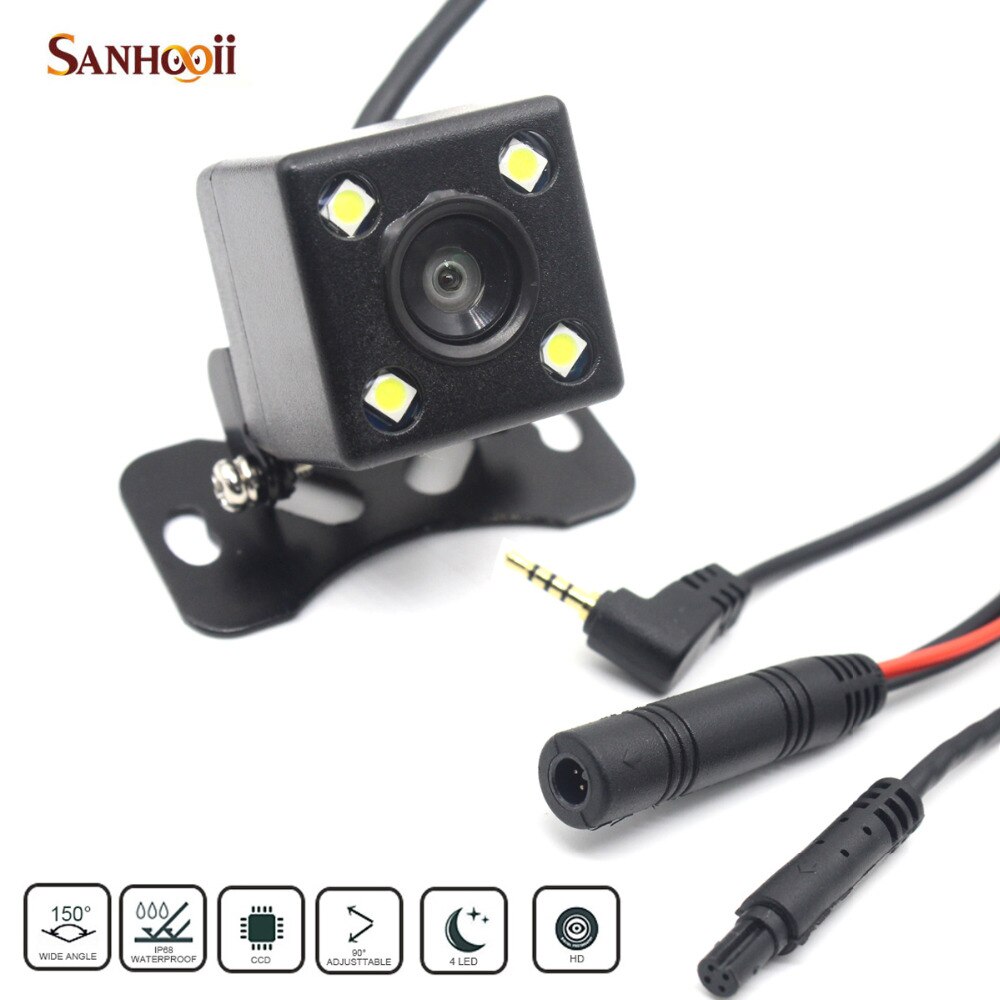 Waterdichte auto achteruitrijcamera parkeerhulpcamera achteruitrijmonitor achteruitrijcamera lens voor recorder dvr met 4- pins 2.5mm- aansluiting