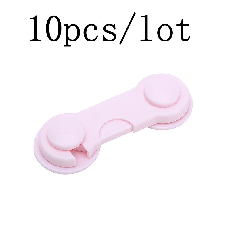 2pcs/10pcs/5pcs/lot baby protection baby safety lock child safety kids Door plastic drawers cabinet Refrigerator Window Closet: 10pcs pink