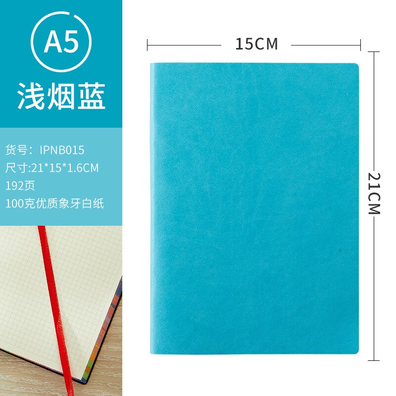 Grid Notebook Grid Rainbow Edge Journal Waterproof PU Skin Thickened Notepad Notebooks and Journals Planer: Blue