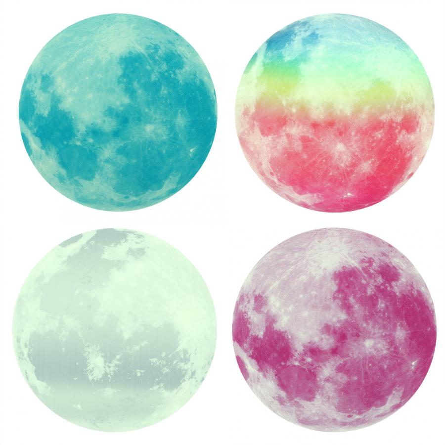 30 cm Lichtgevende Maan Vorm Gloeiende Muursticker Interieur voor Kinderkamer Slaapkamer Glow Stickers
