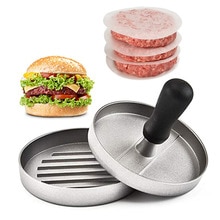 Hamburger Druk Patty Maker Ronde Vorm Burger Druk Aluminium Vlees Rundvlees Hamburger Maker Mold Keuken Koken Gereedschap Bbq Accessoires