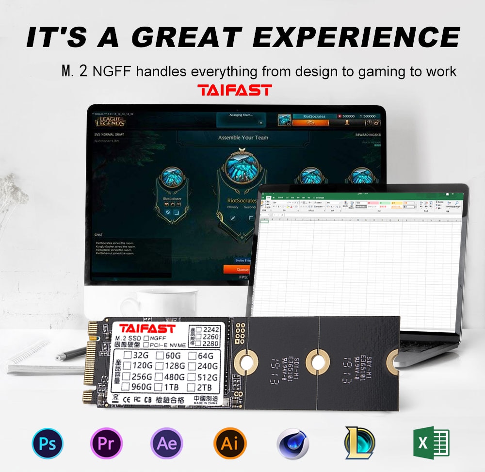Taifast M2 SSD 120GB 240GB 500gb 1TB 2TB HDD NGFF SATA Disk SSD m.2 2242 2280 Hard Drive For Computer Laptop m.2 SSD SATA B key