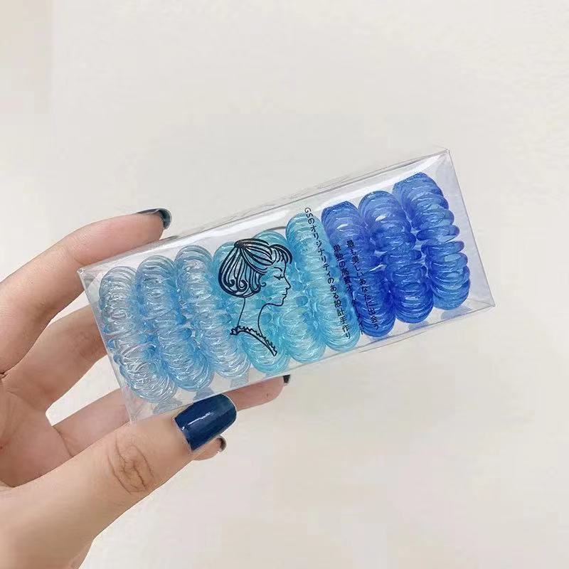 Bandeau élastique en plastique pour cheveux, ligne téléphonique, anneau de cheveux en caoutchouc pour femmes et filles, accessoires pour cheveux: NO.1