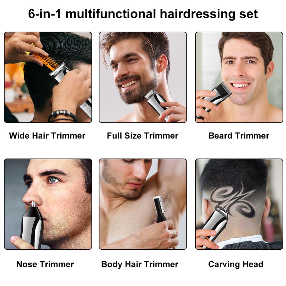 SURKER 6 in 1 Haar Haarschneidemaschine Volle Körper Haar Trimmer Rasierer rasierer Nase Trimmer Bart Trimmer Bausatz