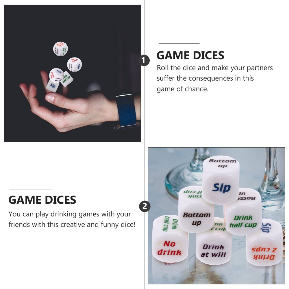 Drinking Dice Stylish Durable Portable Game Rolling Dice Entertainment Dices Adult Favor Dices