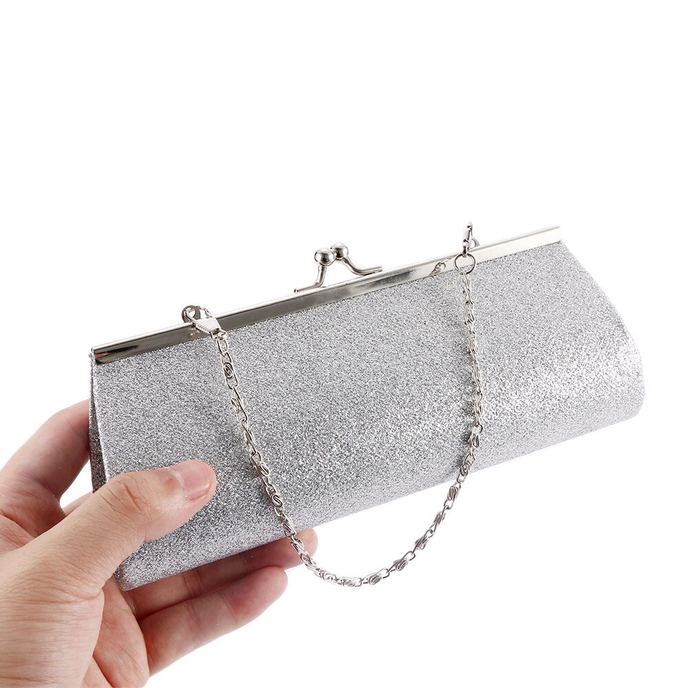 Bolso de mano de noche para mujer, bolsa de mano con purpurina brillante, de noche con cadena para bolso de mano, boda, banquete, bolso de hombro