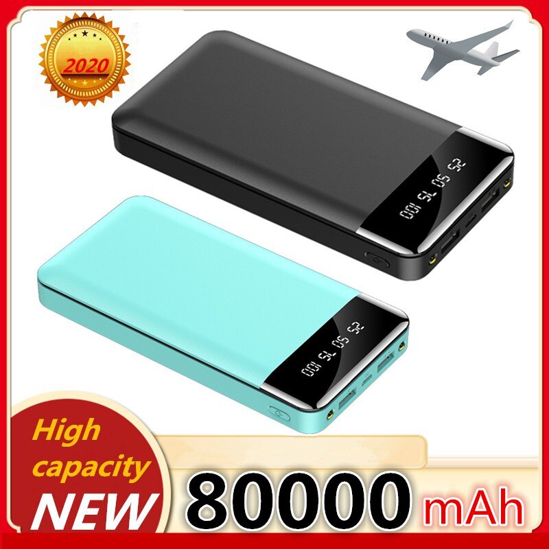 80000mah large capacity power bank portable digital display external battery charger power bank suitable for Xiaomi IPhone