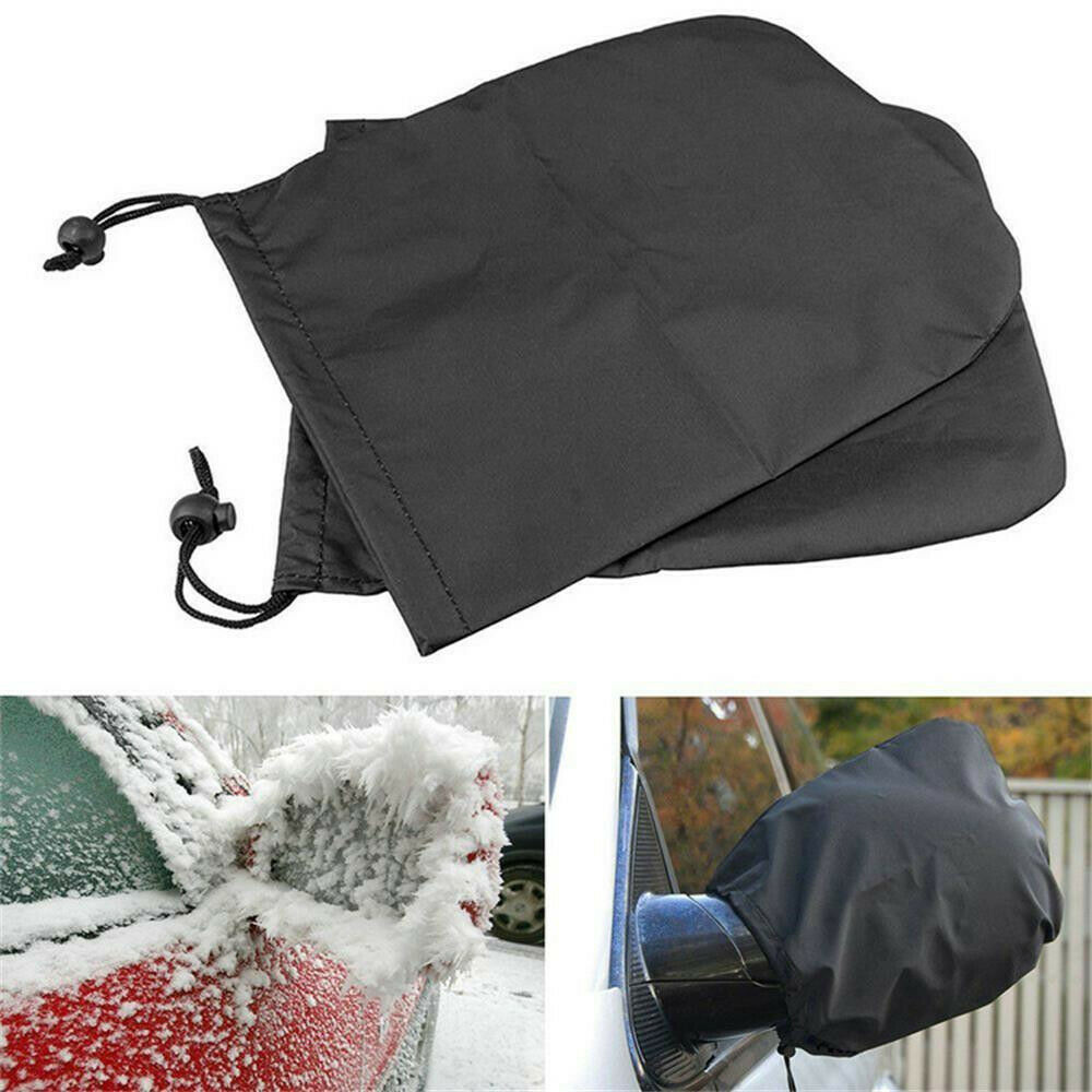 Bagspejlafdækning vinter auto bil side frost sne beskyttelsesfilm 33*27cm 2 stk: Sort