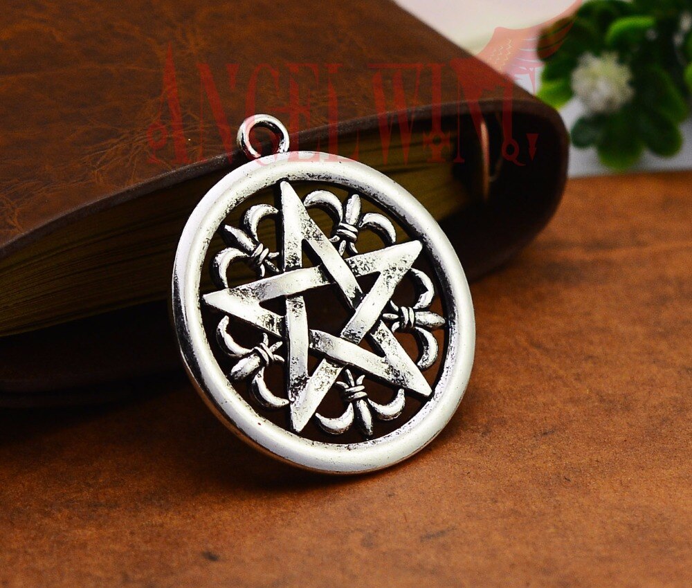 3pcs/lot--47x41mm, Antique Silver plated pentacle charms ,DIY supplies, Jewelry accessories