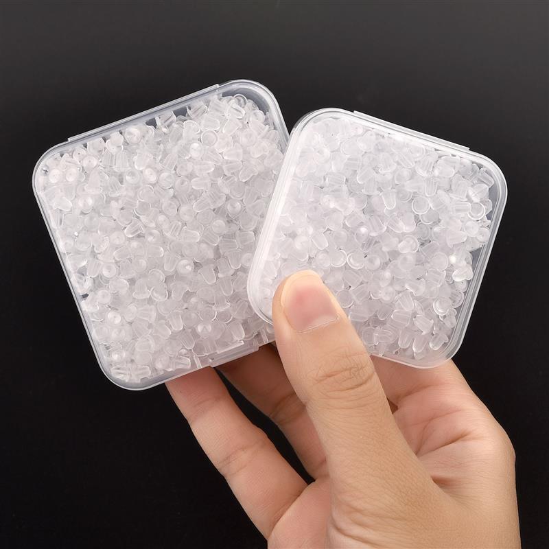 Bouchon arrière pour boucles d'oreilles, 100 à 1000 pièces/boîte, accessoires de bijoux, en alliage de silicone