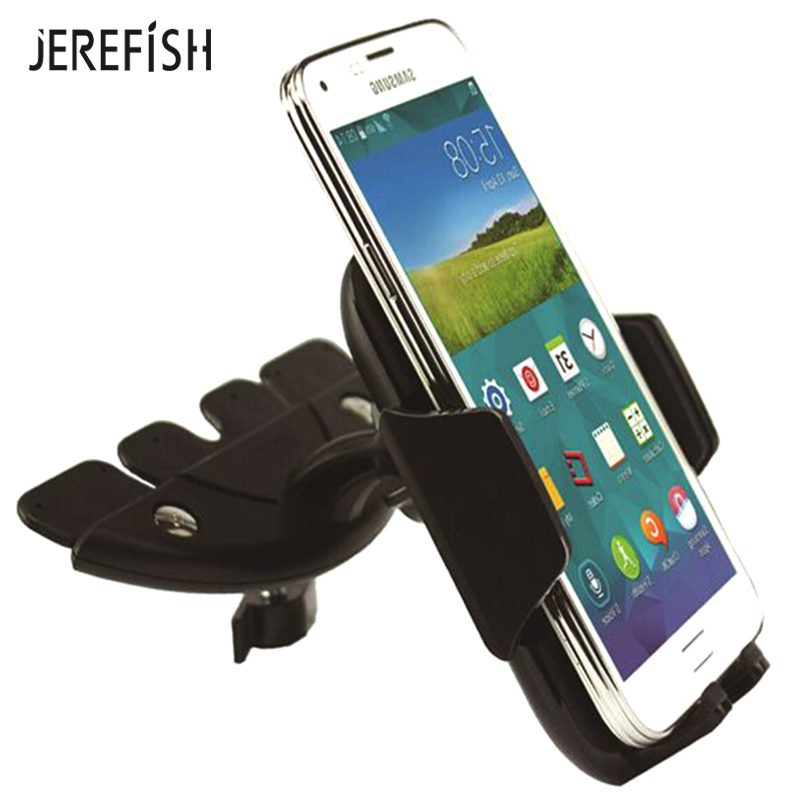Jerefish Universele Verstelbare CD Speler Slot Smartphone Auto CD Mount Mobiele Telefoon Houder voor iPhone Redmi Huawei xiaomi