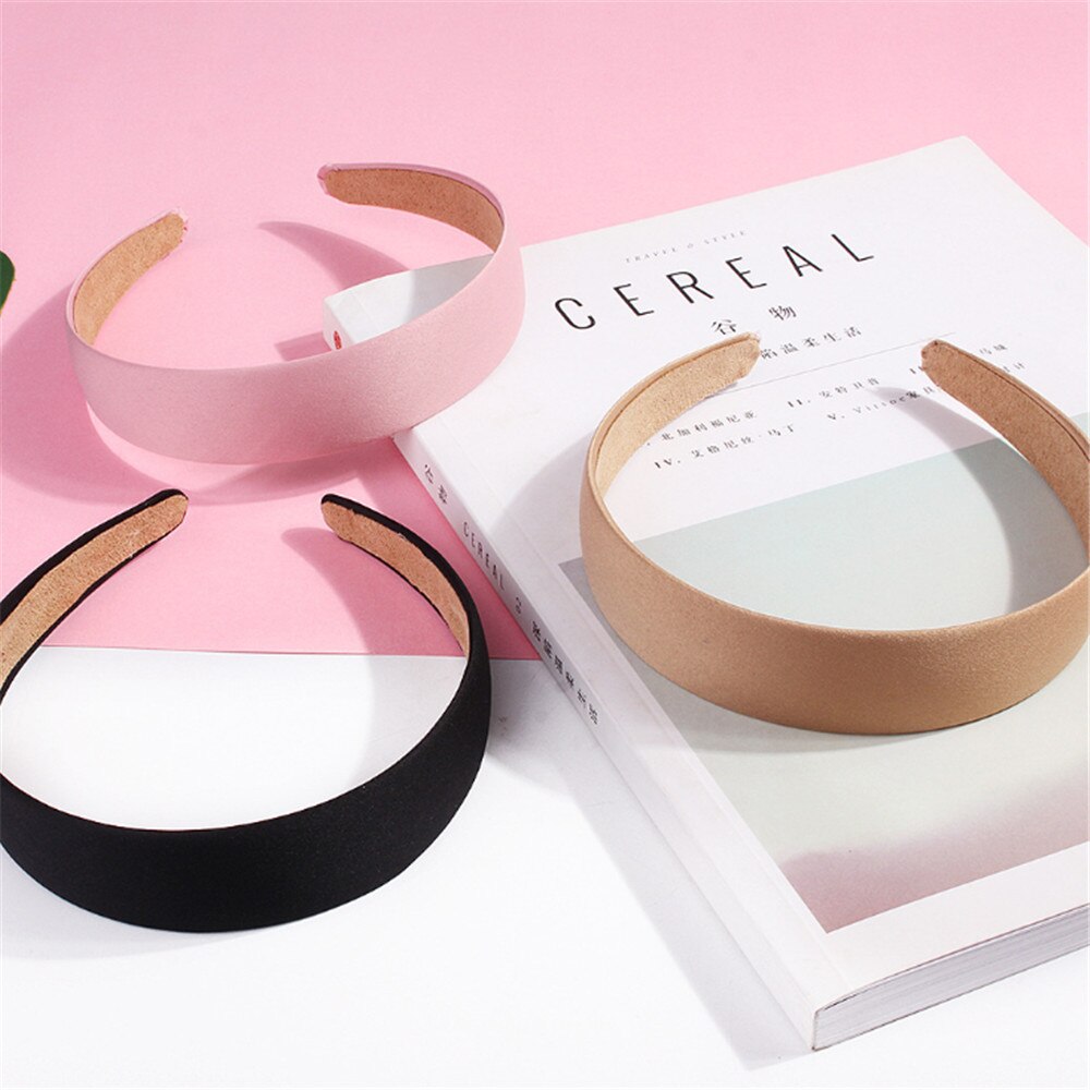 1PC Plastic Canvas Brede Hoofdband Haarband Hoofddeksels Solide Haaraccessoires Voor Vrouwen