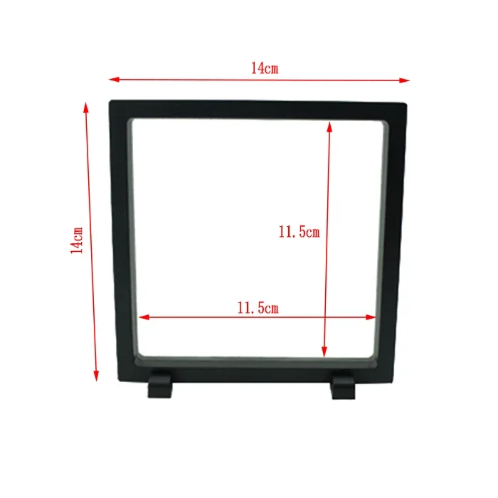 3D Floating Picture Frame Shadow Box Jewelry Display Stand Ring Pendant Holder Protect Jewellery Stone Presentation Case: MULTI