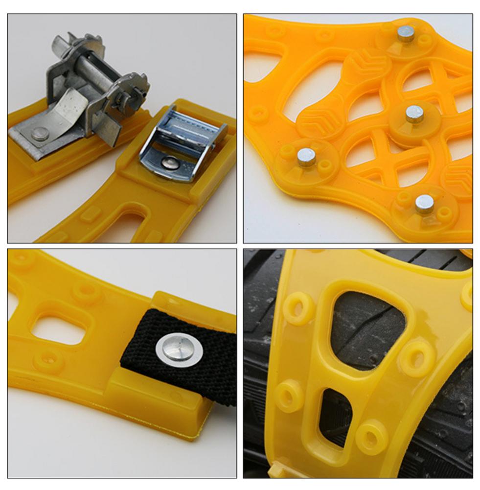 Tendeur de chaîne de neige en caoutchouc pour pneus de voiture, clous épais en TPU + acier, universel pour l'hiver, soulagement de la neige, 8 pièces