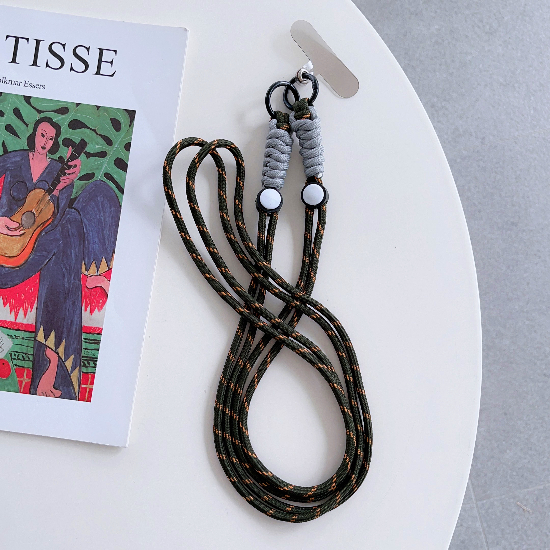 Cordón para teléfono móvil, cuerda cruzada para teléfono móvil, cuerda cruzada para bolso de mujer, cuerda antipérdida multiusos, nueva: Amarillo / dorado