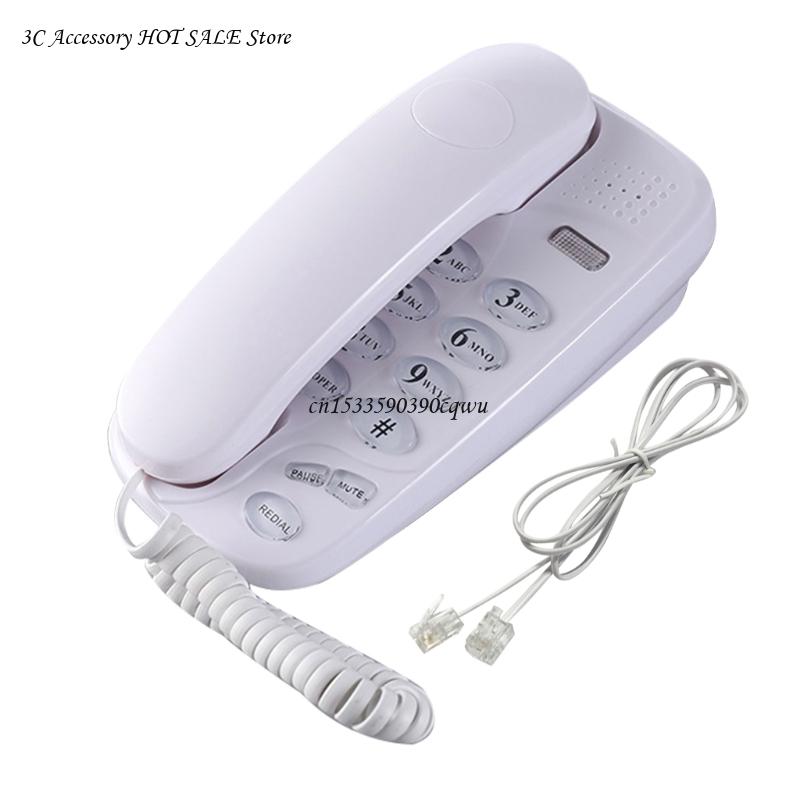 KXT-580 Big Button Corded Phone Telephones Landline Phone with Call Light Redial Support Wall Mount or Desk Phone: WHITE