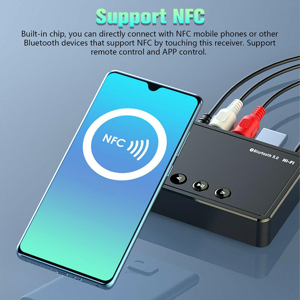 Car NFC Bluetooth-compatible Receiver APP Control With Tuning Headset Wireless 3.5m Car Audio Bluetooth-compatible Adapter
