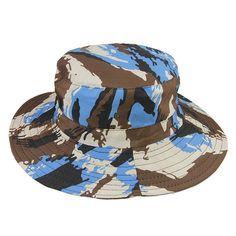 Outdoor kinderen camouflage hoed UPF50 + uv-bescherming zonnebrandcrème-Waterdichte strand hoeden voor jongens en meisjes: Blue