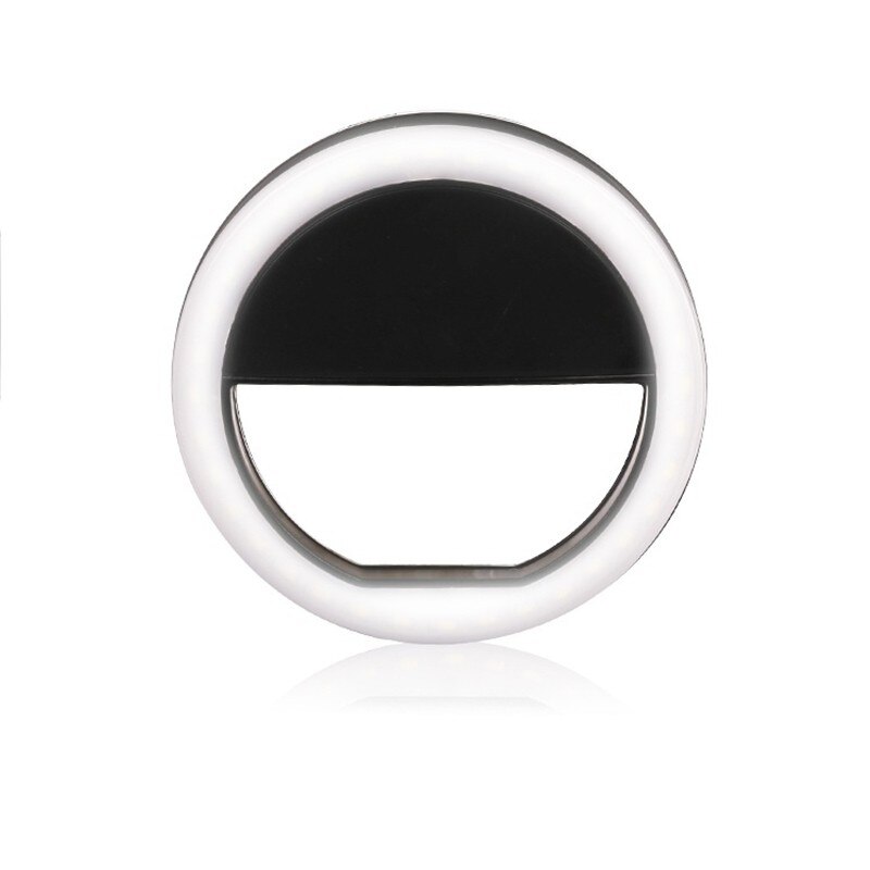 Selfie LED Ring Blitz hell Tragbare praktisch 36 LEDS Selfie Lampe Leucht Makro Füllen Licht HD Handy, Mobiltelefon Objektiv Für iphone: Schwarz