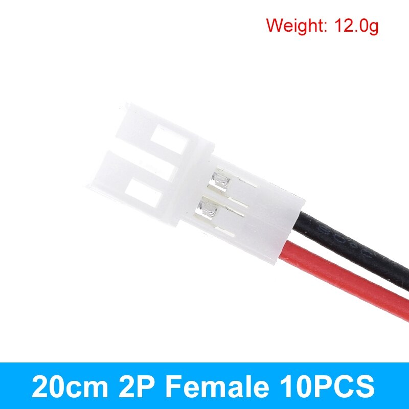 10PCS 5Pair Micro JST PH 2.0 2P 3P 4P 5P 6PIN Male Female Plug Connector With Wire Cables 20CM+20CM For Arduino MP3: 10PCS 20CM Female 2P