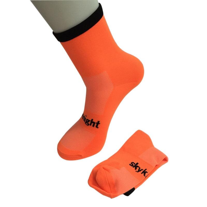 SKYKNIGHT Sports Cycling Socks Moisture-wicking Bike Socks Unisex Sports Fitness Running Gym Training Socks Sportswear: orange