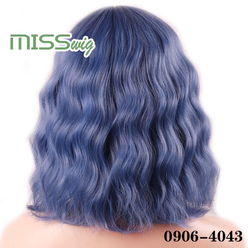 MISS perruque court vague d'eau cheveux synthétiques 16 couleurs disponibles perruque pour femmes fibre résistante à la chaleur quotidien faux cheveux