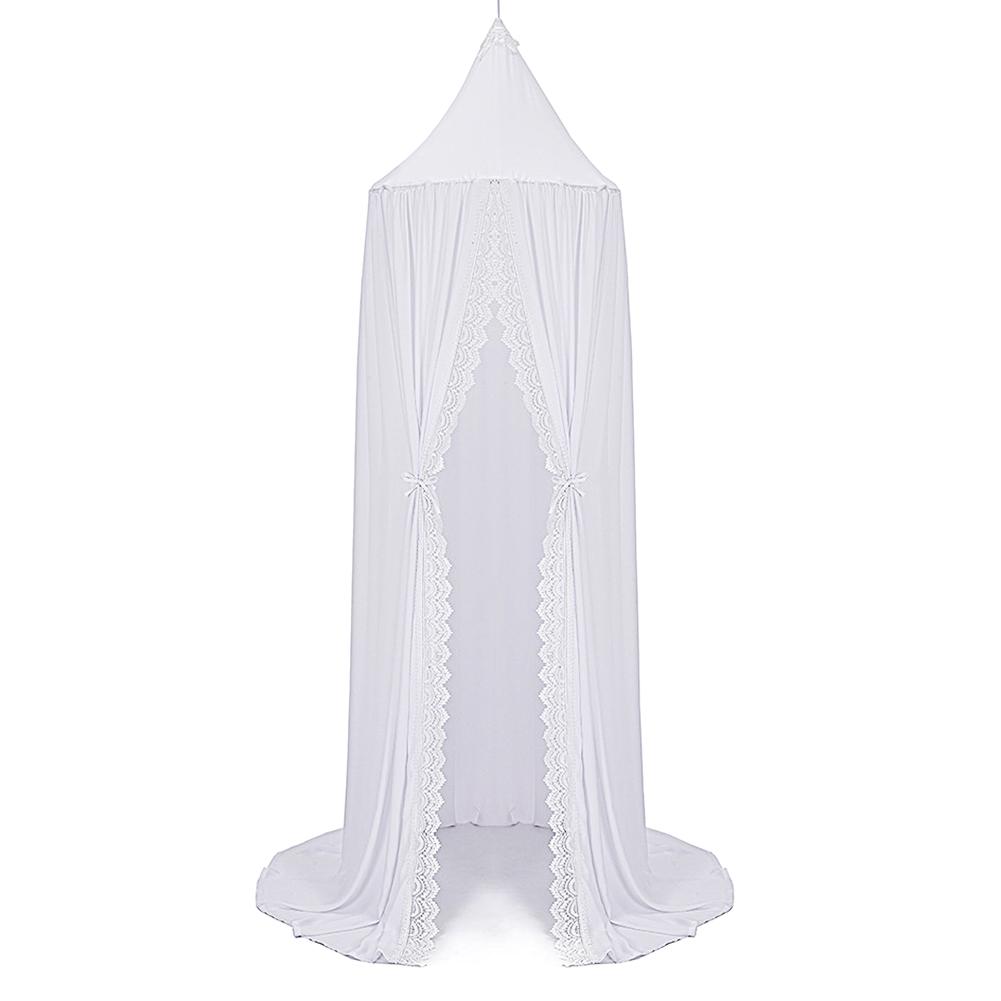 Suspendu bébé lit baldaquin moustiquaire dôme rêve rideau tente bébé berceau filet rond accroché enfants auvent tente enfants chambre décor: White