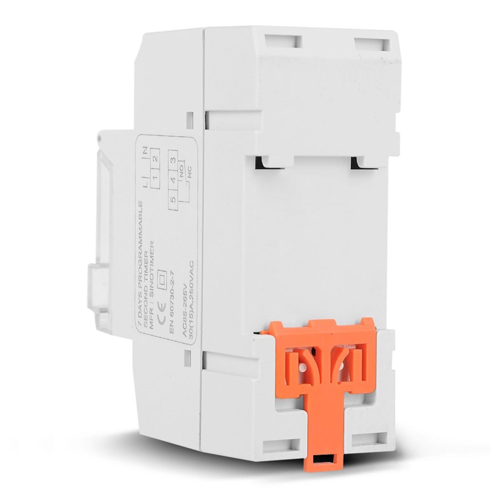 TM928 Rail Timer Backlight Large Screen Display 85-265V 16A/30A Times 1 Second Min Interval 7 Days Programmable Rail Timer