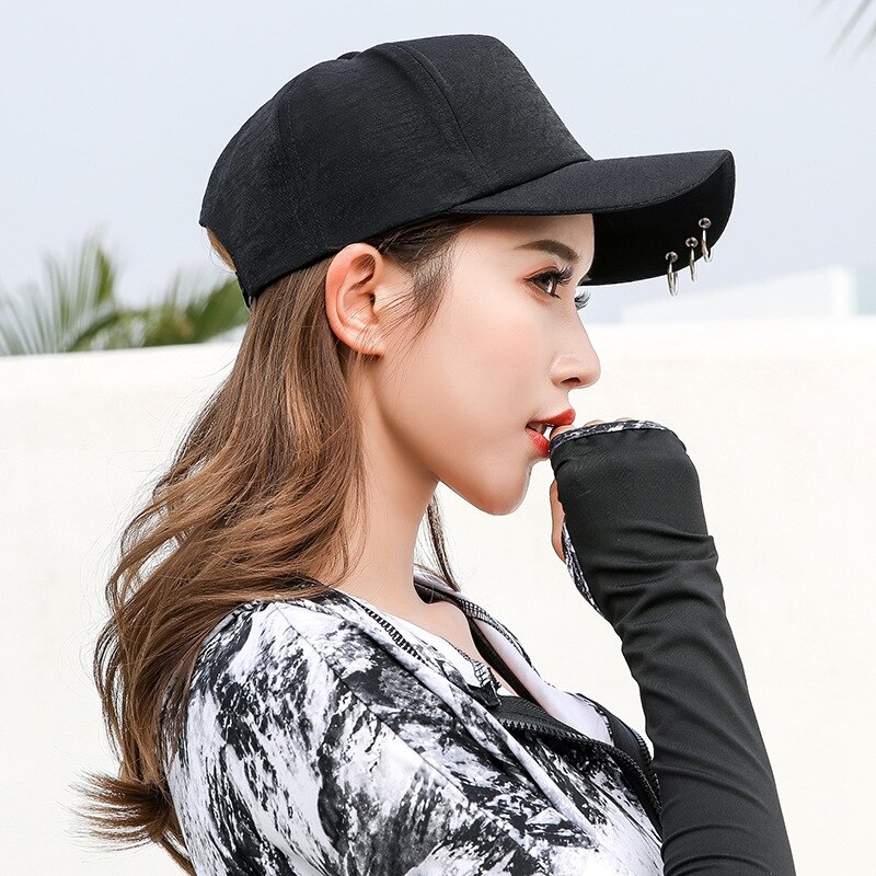 Gorra de béisbol con aros de hierro y visera ajustable, gorra de béisbol con aros de hierro, visera ajustable, visera de algodón, accesorios de ropa deportiva para exteriores