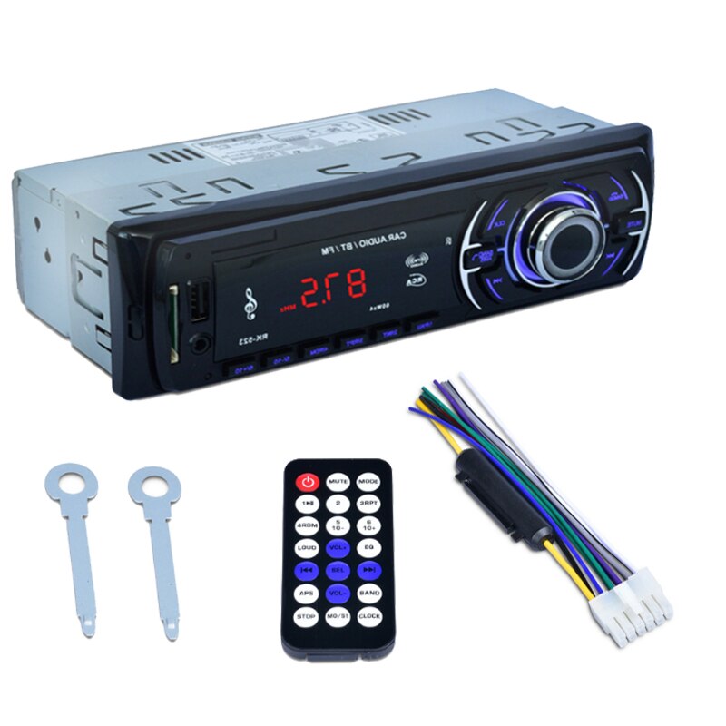 1 DIN RK-523 Auto Stereo Audio MP3 Speler FM Functie Zwart 4 speakers DC12V Bluetooth Automobiel Ondersteuning USB/SD /Kaartlezer