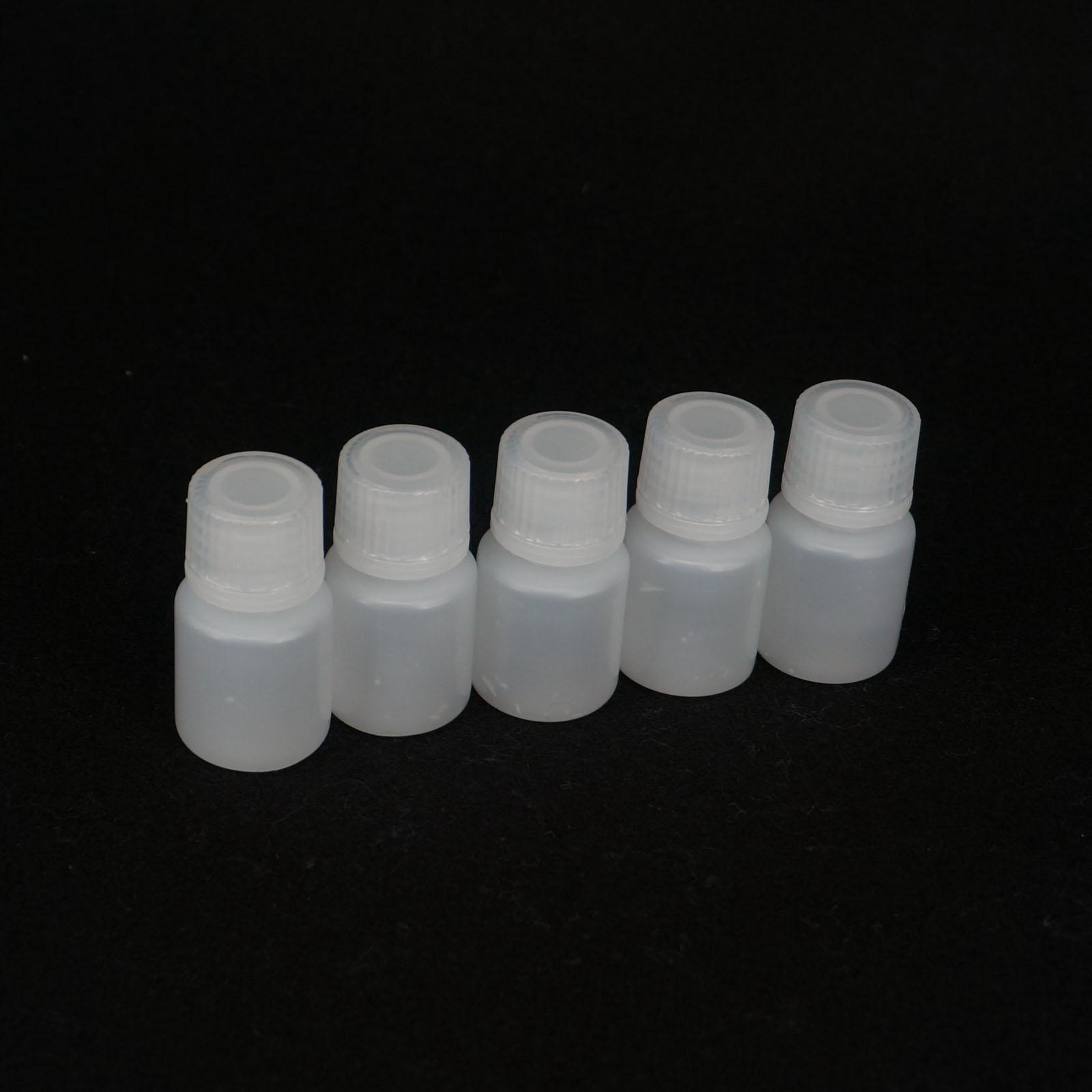 Lot5 15ml White PP Plastic Cylindrical Chemical Container Reagent Bottle