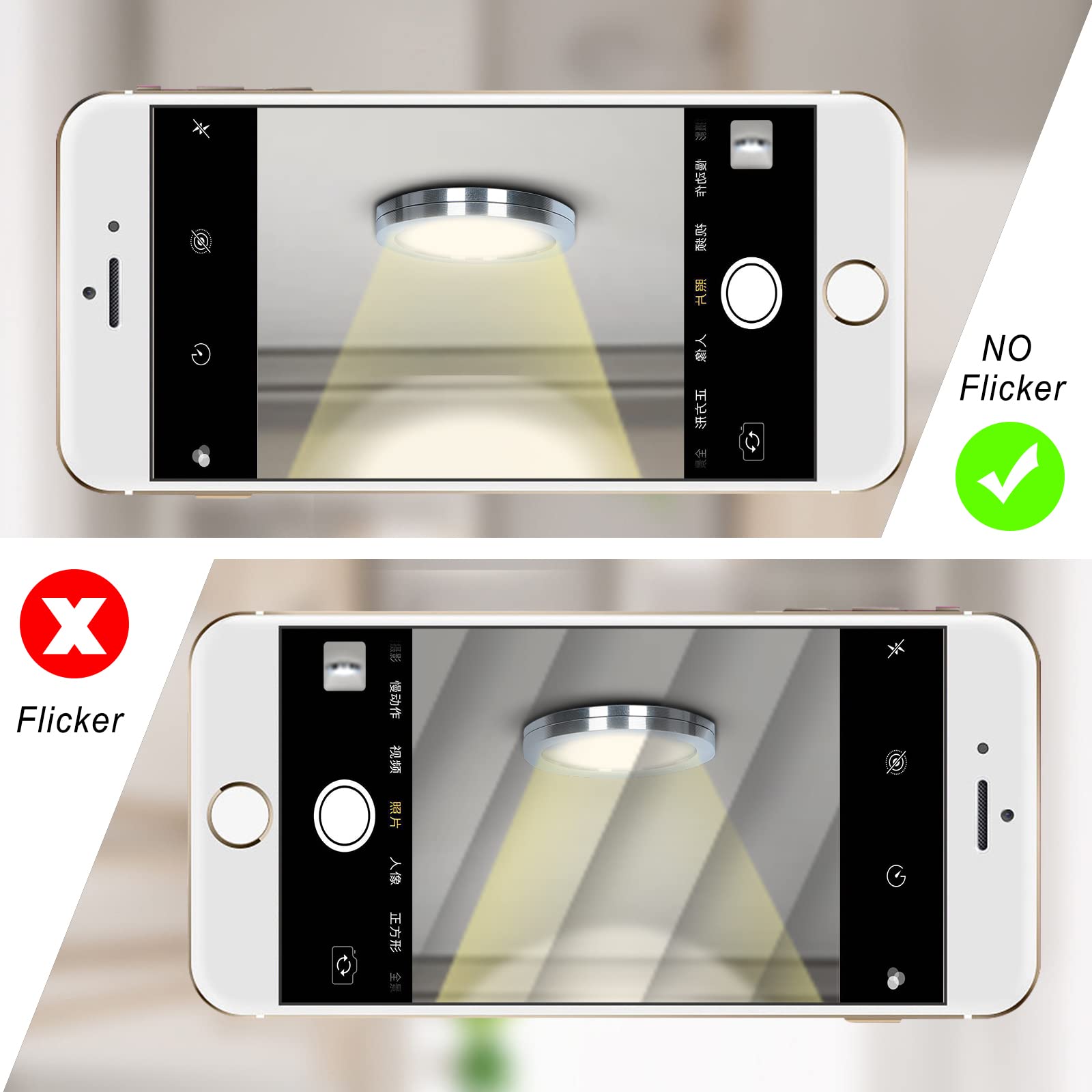 Led-lys til underskap, pucklys, utstillingshylle, benkeplatebelysning, campingvogn, bobil, innvendig spotlampe med 5 vusb-brytere