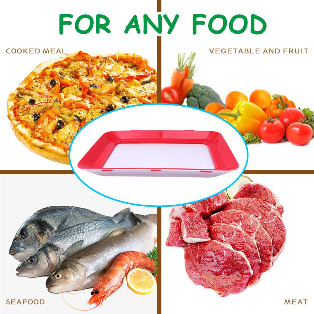 6Pcs Clever Tray Food Plastic Preservation Tray Kitchen Items Food Storage Container Set Food Fresh Storage Microwave