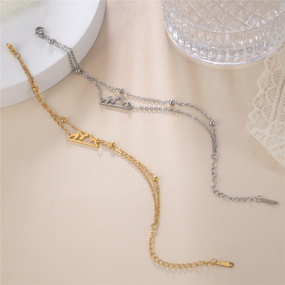 Skyrim Nette Berg Charme Armband Frauen Mädchen Edelstahl Einstellbare Kette Link Armbänder Pulsera Schmuck 2022