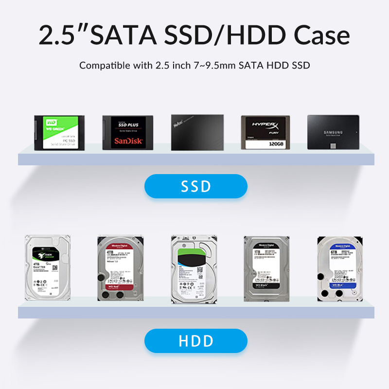 IDsonix-carcasa para disco duro SATA SSD de 2,5 pulgadas, USB tipo C a SATA3.0, 6Gbps, carcasa para disco duro externo para PC, portátil, almacenamiento de datos