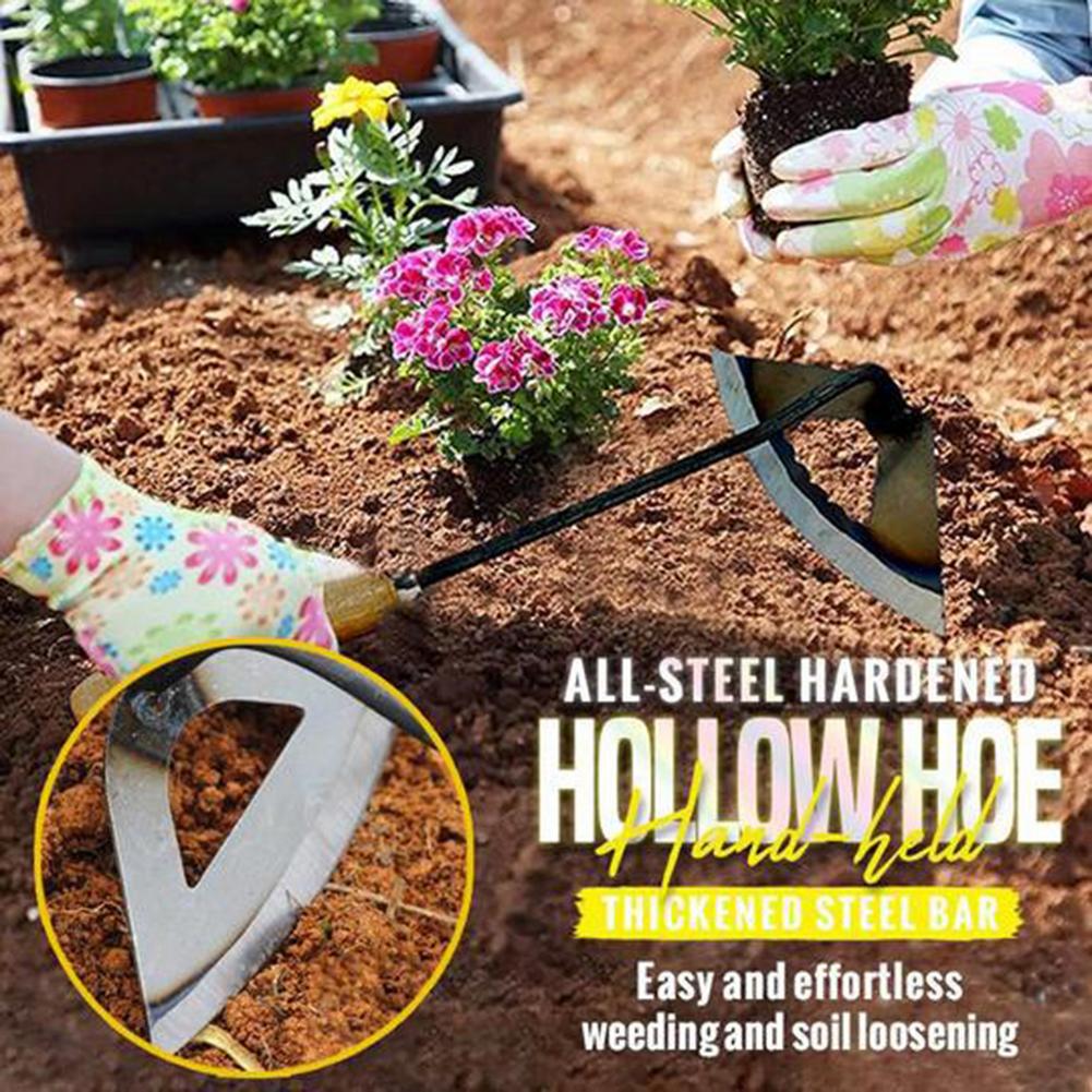 Azada hueca endurecida de acero, rastrillo de deshierbe de mano para plantar verduras, granja, jardín, herramienta de Agricultura, accesorios de deshierbe,