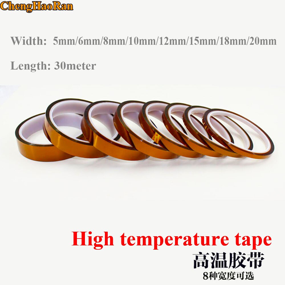 ChengHaoRan Hoge temperatuur tape 5mm/6mm/8mm/10mm/12mm/15mm/18mm/20mm * 30 meter