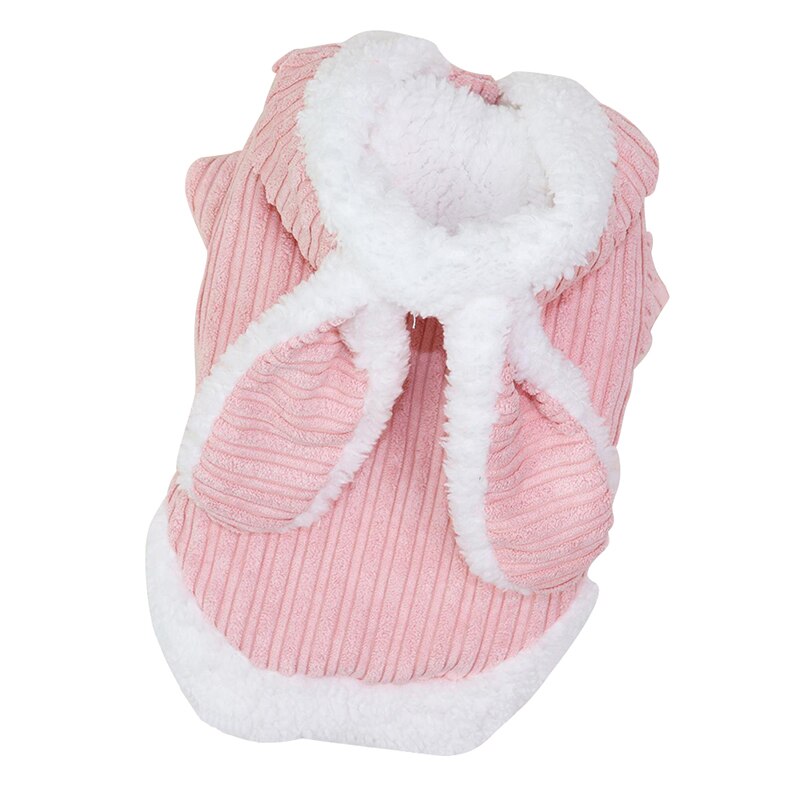 Animal de compagnie automne et hiver vêtements chauds mignon Costume lapin 2 pattes coton rembourré manteau pour chien: Rose / XXL