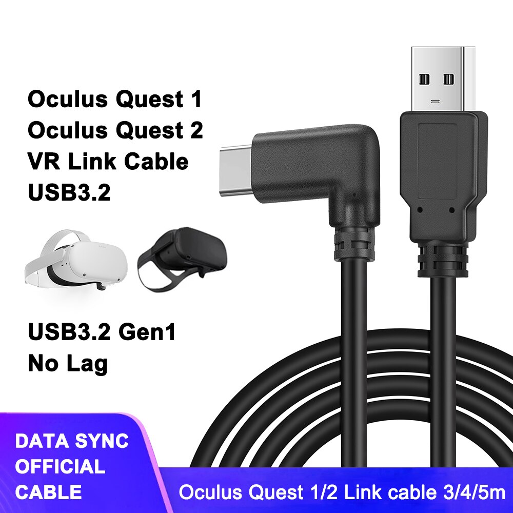 5M High Speed USB 3.2 Type C Data Transfer Cable for Oculus Quest/Quest 2 Link VR Headset Fast Charging USB-A to Type-C Cable