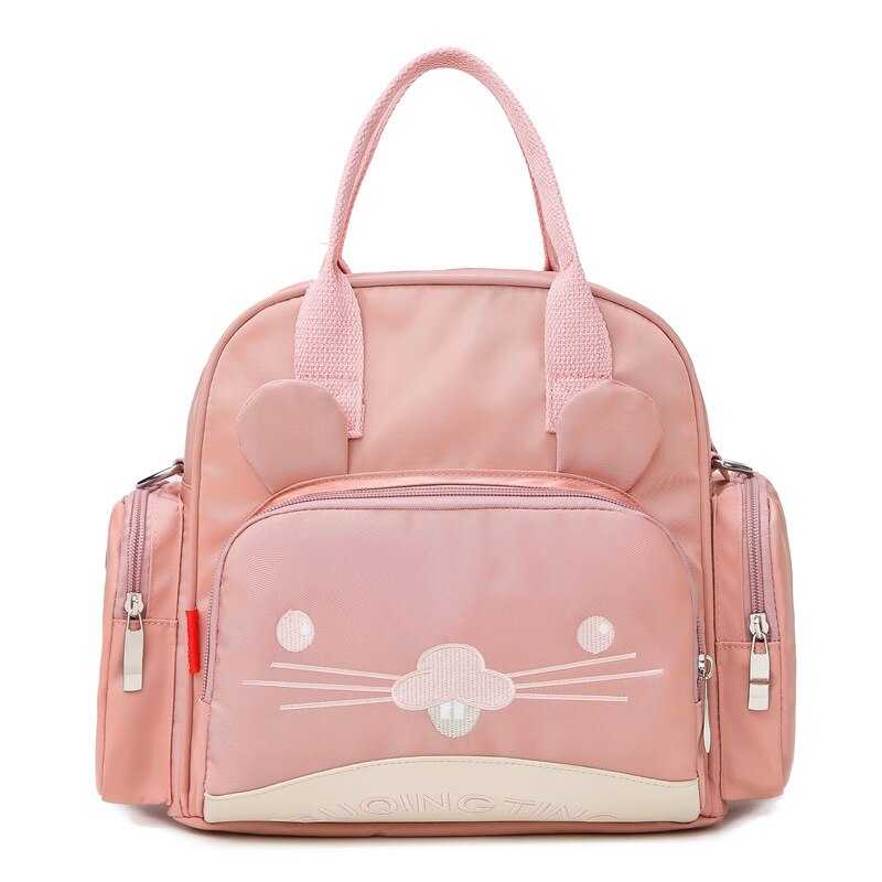 Luiertas Kleine Aantal Multi-Functionele Stijl Mother 'S Tas Hand Lichtgewicht Rugzak Schouder Luiertas: Pink jixiang shu