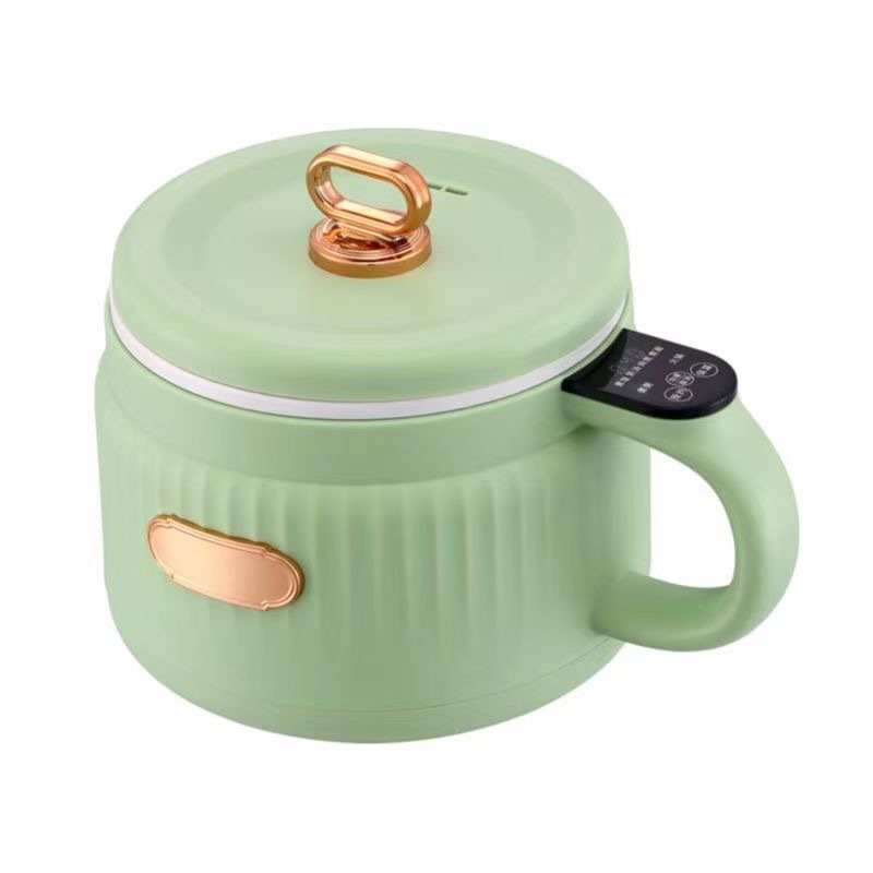 Bärbar intelligent riskokare elektrisk stekpanna nudlar kokande kopp hotpot soppgryta keramisk foder för sovsal resor euus: Vit / > 5l