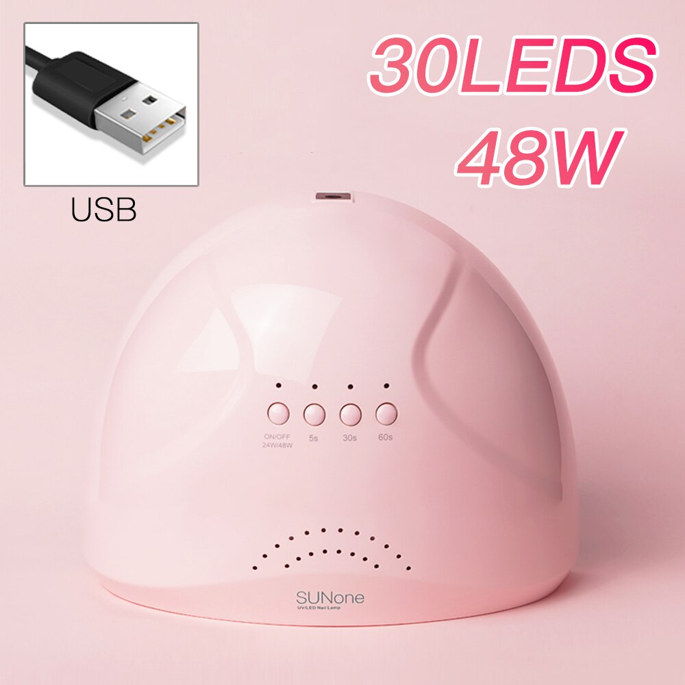 Usb Uv 30 Led Lamp 48W Nagels Droger Voor Nagels Droger Ijs Lamp Manicure Gel Nail Lamp drogen Lamp Voor Gel Vernis: Pink No Box