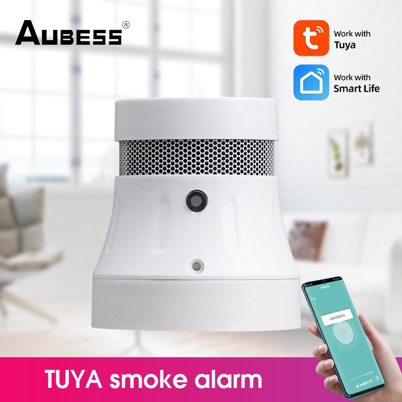 Tuya Zigbee 3.0 Fire Alarm Smoke Detector Smart Home System High Sensitivity Safety Prevention Sensor Works With Smart Life APP