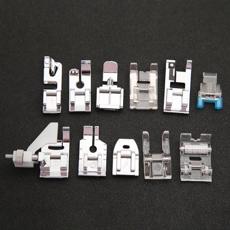 10pcs Sewing Machine Foot Presser Multi-function Stitch Embroidery Accessories Storage-friendly Beginner Sewing Kit 4x3x0.5cm
